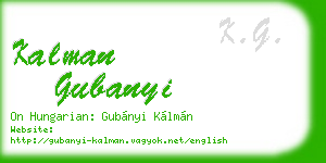 kalman gubanyi business card